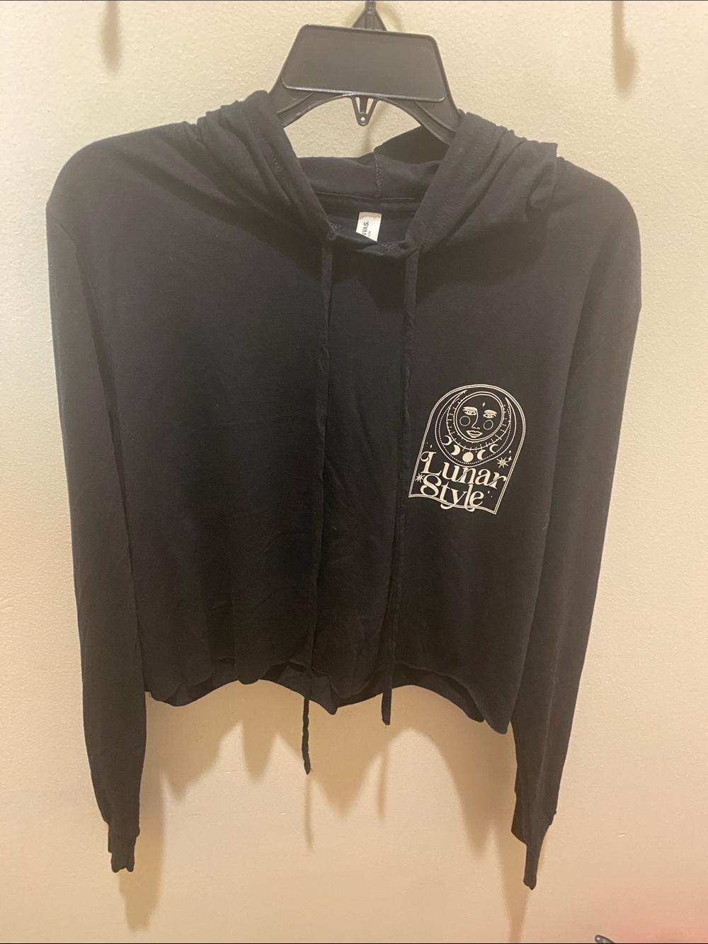 Bella Canvas Black Long sleeve cropped Tee with Graphic